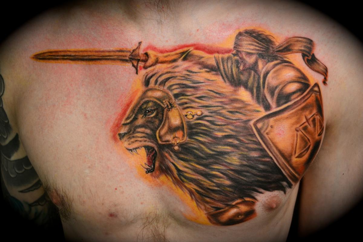 Lion of Judah and Elijah by Ryan El Dugi Lewis TattooNOW